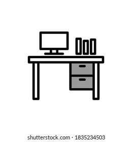 Illustration Vector graphic of office table icon