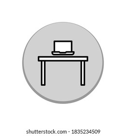 Ilustración Gráfico vectorial del icono de tabla de oficina