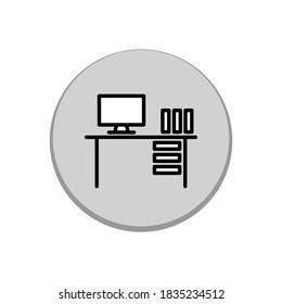 Ilustración Gráfico vectorial del icono de tabla de oficina