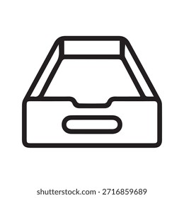 Illustration vector graphic of Office In Tray Outline Icon