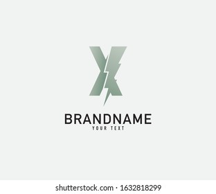 illustration vector graphic ofthe letter X which forms a lightning sign isolated in white background perfect for electrical industry or start-up