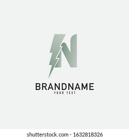 illustration vector graphic ofthe letter N which forms a lightning sign isolated in white background perfect for electrical industry or start-up