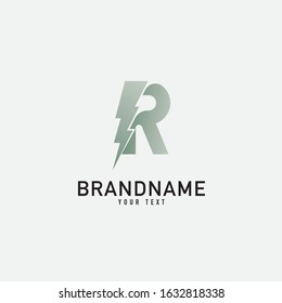 illustration vector graphic ofthe letter R which forms a lightning sign isolated in white background perfect for electrical industry or start-up