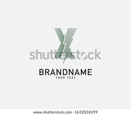 illustration vector graphic ofthe letter X which forms a lightning sign isolated in white background perfect for electrical industry or start-up