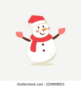 Illustration vector graphic of olaf snowman, merry character of christmas.