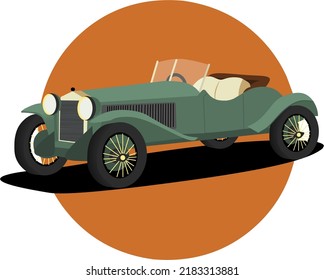 Illustration vector graphic of Old Car. Perfect for clothes screen printing, etc