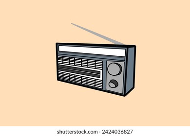 Illustration vector graphic of old radio 