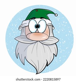 Illustration vector graphic of an old santa fit for Christmas card