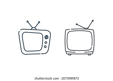 Illustration vector graphic of Old Television.Old Television minimalist style isolated on a white background The illustration is Suitable for banners, flyers, stickers, Card, etc.