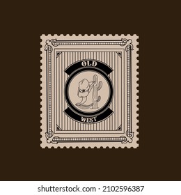 Illustration Vector Graphic of Old West Vintage Stamp 