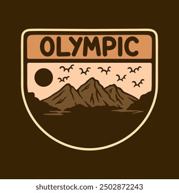 Illustration vector graphic of OLYMPIC NATIONAL PARK BADGE LOGO for apparel design merchandise, such as logos on product packaging