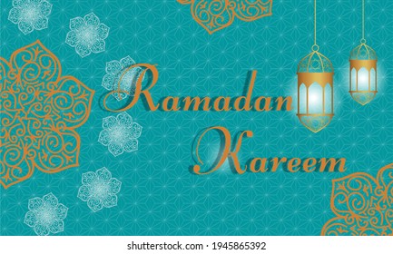 Illustration vector graphic on lantern lamp, interior, flower, ramadan kareem text, light blue background and pattern
Perfect for banners, greeting cards, ramadhan, social media posts, posters, etc

