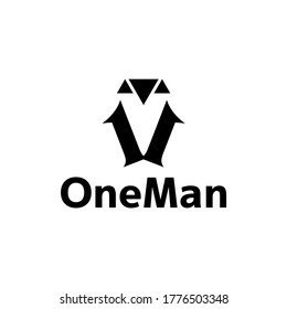 Illustration Vector Graphic of One Man Logo with neck Tie and V neck. Good for product, barbershop, fashion etc