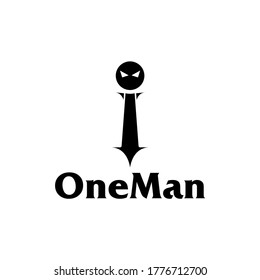 Illustration Vektorgrafik des One Man Ball Head Logos mit Tie und Maske. Gut für Produkte, Friseur, Mode usw.