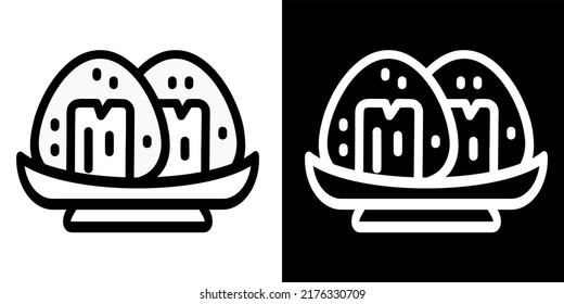 Illustration Vector Graphic of onigiri rice asian food, food sushi nigiri icon