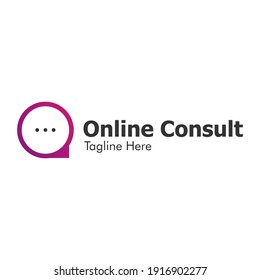 Gráfico vectorial de ilustración del logotipo de la consulta en línea . Perfecto para la compañía tecnológica