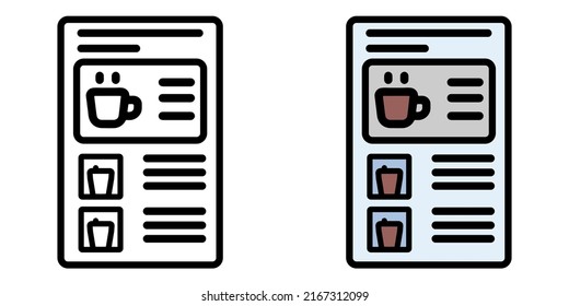 Illustration Vector Graphic of online shop, ecommerce, shop restaurant, drinks menu icon