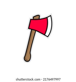 Illustration vector graphic oof red axe cartoon.