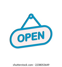 Ilustración Vector gráfico del icono de signo Abrir. Tienda, mercado, negocios, tienda, etc.