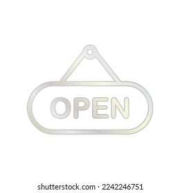 Ilustración Vector gráfico del icono de signo Abrir. Tienda, mercado, negocios, tienda, etc.