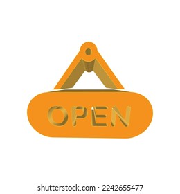 Ilustración Vector gráfico del icono de signo Abrir. Tienda, mercado, negocios, tienda, etc.