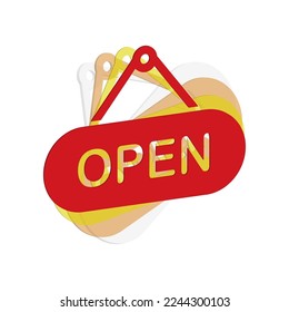 Ilustración Vector gráfico del icono de signo Abrir. Tienda, mercado, negocios, tienda, etc.