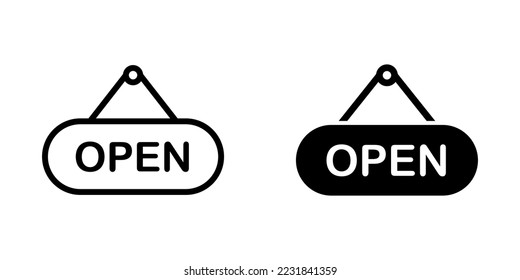 Illustration Vector graphic of Open tag store icon. Fit shop, market, business, store etc.