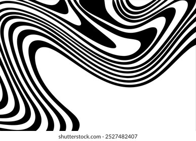 Illustration vector graphic of optical art abstract background liquify lines design.