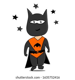 Illustration vector graphic of orange bat superhero