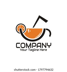 illustration vector graphic of orange drink on cup with plastic straw, perfect for juice, fruit, etc.