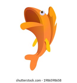 Illustration vector graphic of Orange fish cartoon cute.