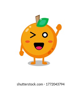 Illustration vector graphic of orange fruit cartoon character