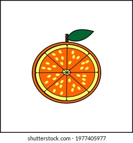 Illustration vector graphic of orange fruit. Perfect for food business, drink business, farm business, etc. You can edit this vector as you want.