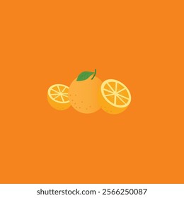 illustration vector graphic of orange fruit slice