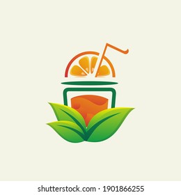 Illustration vector graphic of Orange juice logo. Fresh drink symbol. Design inspiration. Fit to your Business or cafe 