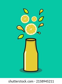 Illustration, Vektorgrafik von Orange Juice Bottle