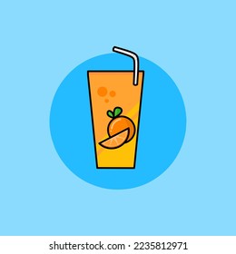 Vektorgrafik von Orangensaftverpackungen, perfekt für Logo, Symbol, Design, Poster, Flyer und Werbung 