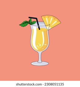 illustration vector graphic of orange juice, perfect for drink menu illustrations, pictures for kids, wallpapers etc