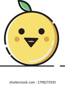 ilustración vectorial de naranja que muestra la cara de felicidad. perfecto para zumos o bebidas.