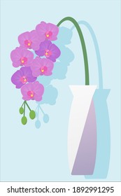 Gráfico vectorial de ilustración de orquídea en lienzo