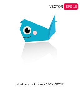 Illustration vector graphic of 
origami whale vector eps 10