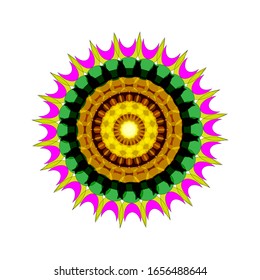illustration vector graphic of Ornament beautiful card with mandala. Modern Decorative floral color mandala. Super vector round Shapes. fit for logo, icon or symbol, etc