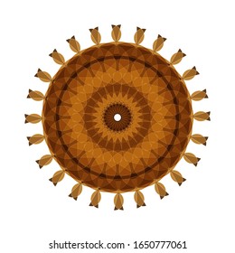 ilustración vectorial de patrón de ornamento vectorial. Elemento decorativo de época para impresión a diseño. Motivos islámicos, árabes, indios y otomanos. Mandala de colores orientales. para el logotipo, icono o símbolo, 