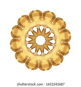 Vektorillustration-Grafik der Vektorillustration Ornament Muster. Vintage dekorative Elemente für Druck oder Design. Islam, arabische, indische, ottomanische Motive. Orientalisch bunter Mandala. geeignet für Logo, Symbol oder Symbol