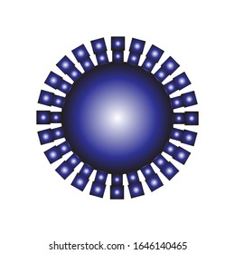 
illustration vector graphic of Ornamental round colorful geometric pattern. fit for logo, icon, symbol, etc