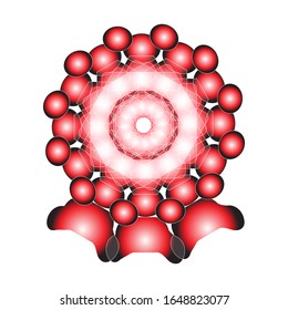 illustration vector graphic of Ornamental round geometric pattern. shiny red color. fit for logo, icon or symbol, etc