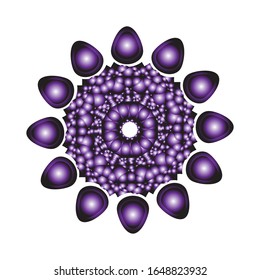 illustration vector graphic of Ornamental round geometric pattern. shiny blue color. fit for logo, icon or symbol, etc