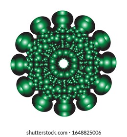 illustration vector graphic of Ornamental round geometric pattern. shiny green color. fit for logo, icon or symbol, etc