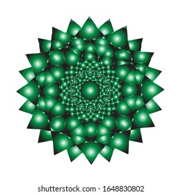 ilustración vectorial de patrón geométrico redondo ornamental. color verde brillante. para el logotipo, icono o símbolo, etc