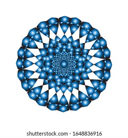 ilustración vectorial de patrón geométrico redondo ornamental. color azul brillante. para el logotipo, icono o símbolo, etc